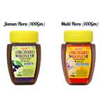 Orchard Honey Combo Pack (Jamun+Multi Flora) 100 Percent Pure and Natural (2 x 100 gm)